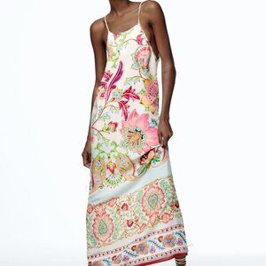 ZARA PRINTED FLOWING DRESS SIZE XS Multicoloured | 7933/029 BLOGGERS FAVOURITE
